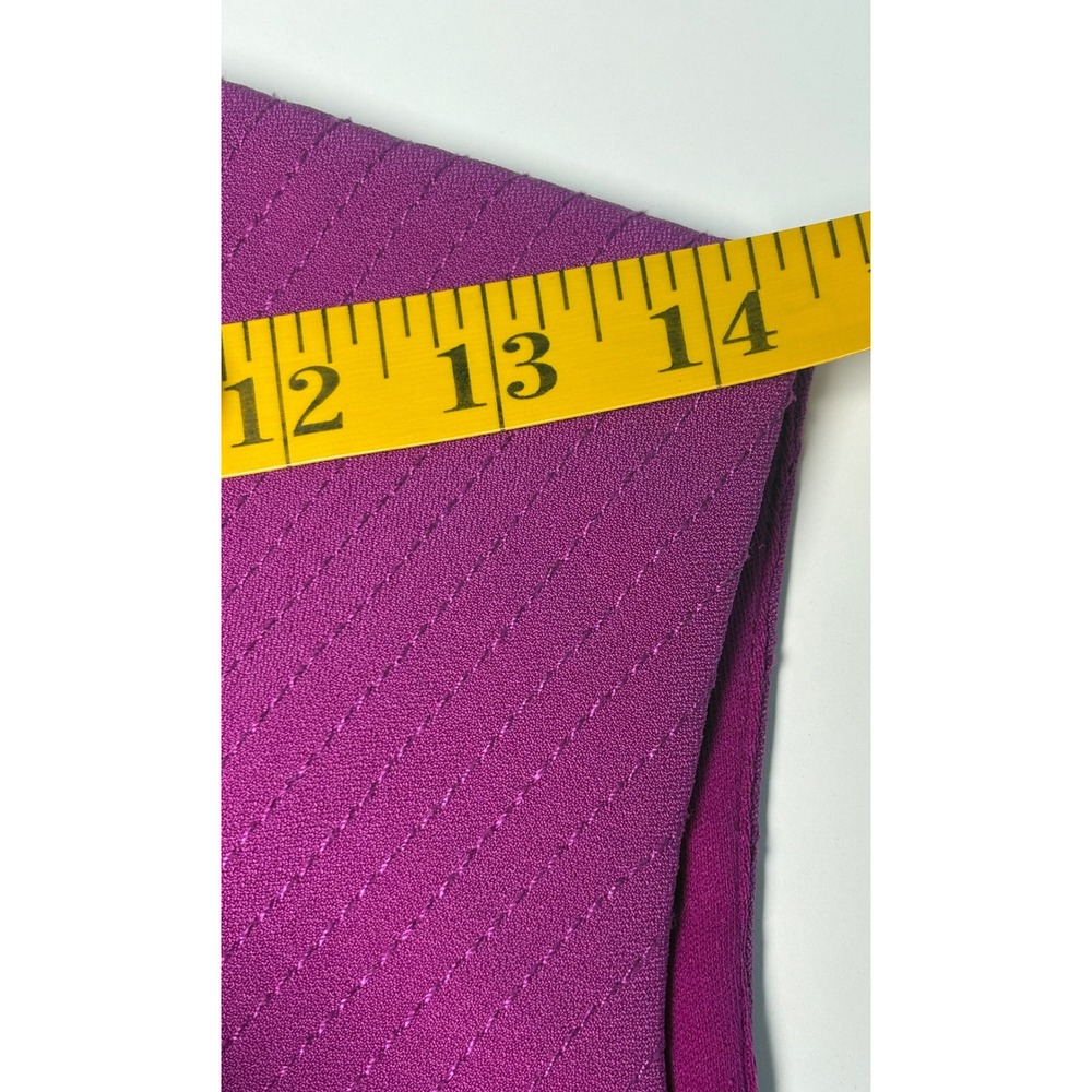 Tahari S/4 Levine Arthur Dress Magenta Pink Fit Flare Sleeveless V-Neck Textured - Picture 5 of 12